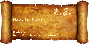 Merkle Ervin névjegykártya